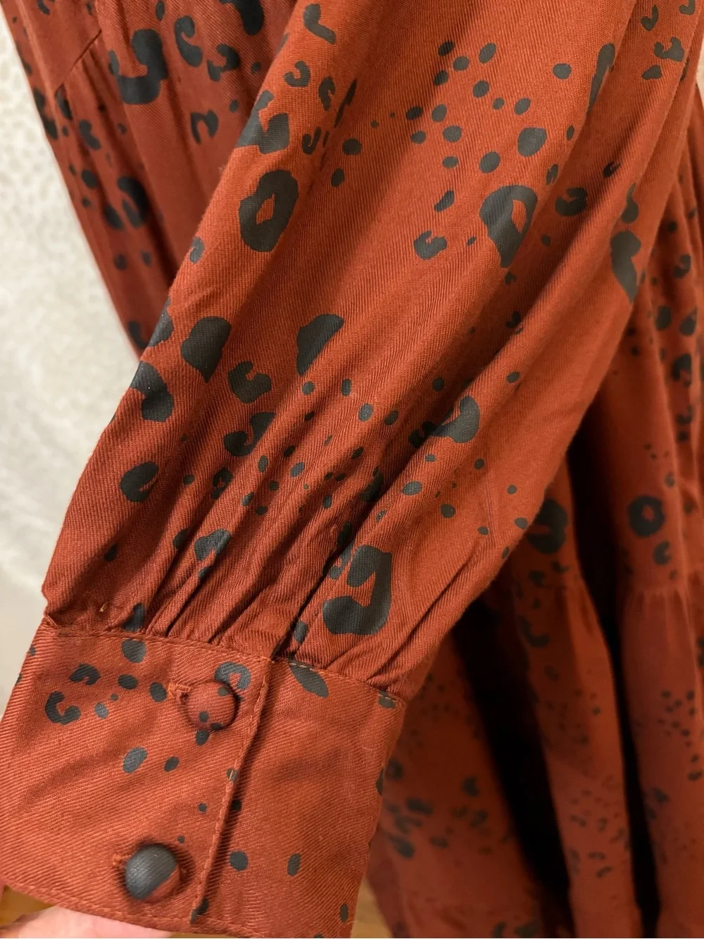 Mud Pie Rust Tiered Long Sleeve Maxi Dress